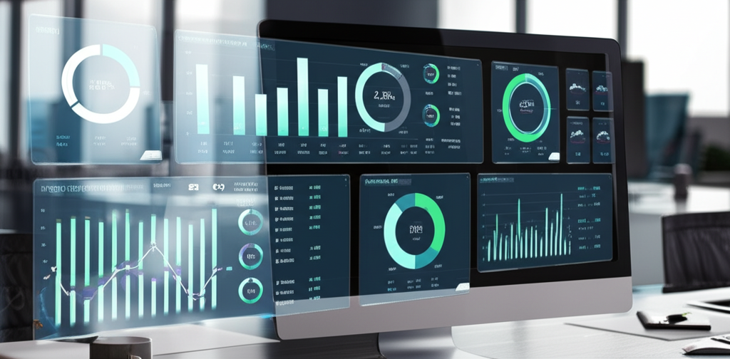 Dashboard showing marketing analytics and tools